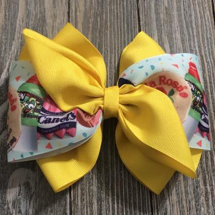 Mexican Candy Bow, Princess Bow, Yellow Ribbon