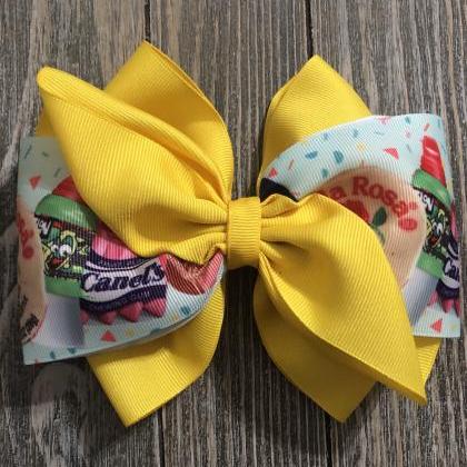 Mexican Candy Bow, Princess Bow, Yellow Ribbon