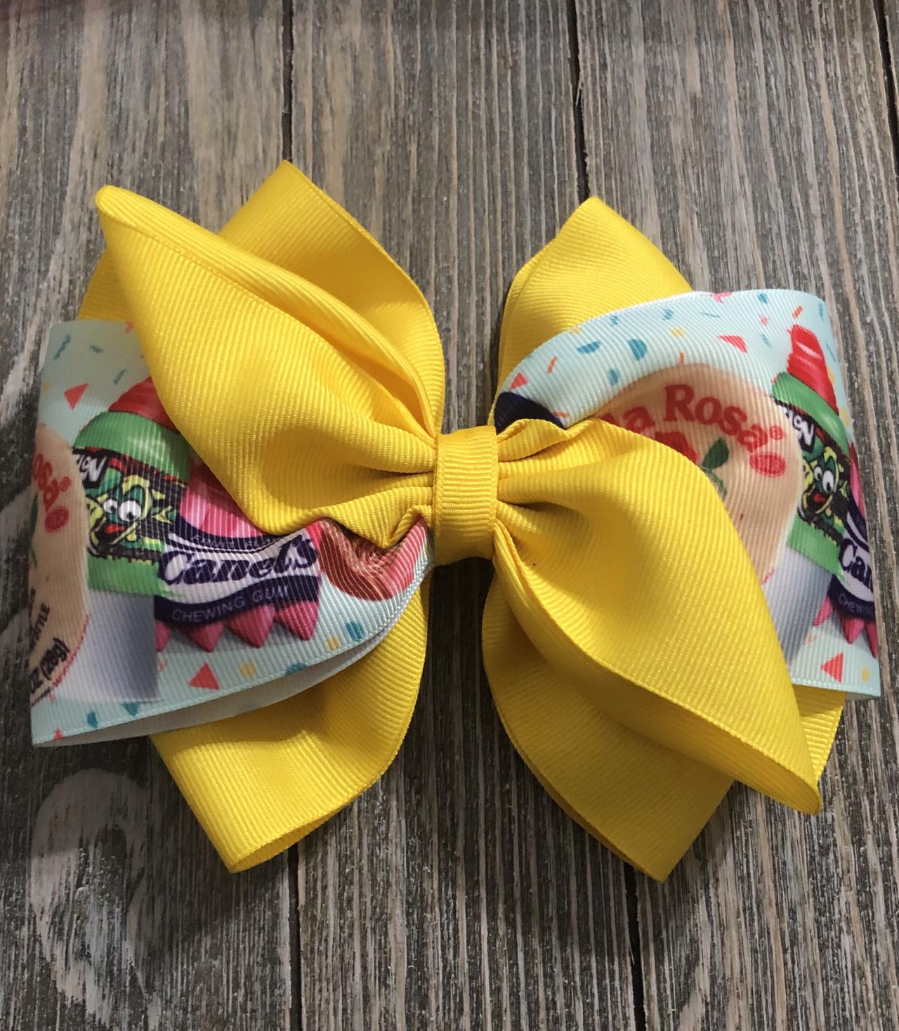 Mexican Candy Bow, Princess Bow, Yellow ribbon