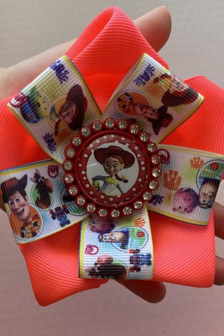 Toy Story Inspired Hair Bow In Yellow And Pink