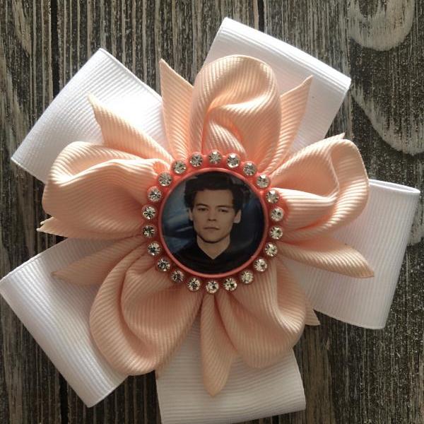 Harry Styles inspired bow with kanzashi flower